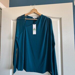 Calvin Klein Long Sleeve Top Size large, teal color